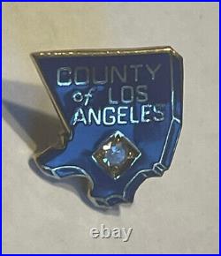 10k Yellow Gold County of LA Los Angeles Service Employee Lapel Pins Lot of 2