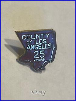 10k Yellow Gold County of LA Los Angeles Service Employee Lapel Pins Lot of 2