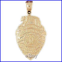 14K Gold County Of Los Angeles Pendant (Yellow, White or Rose) AZ4574-14K