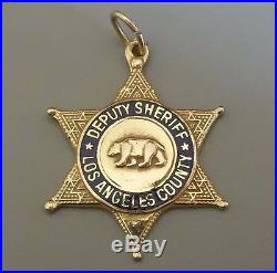 14K Gold DEPUTY SHERIFF STAR Badge Los Angeles County CA PENDANT or CharmC033