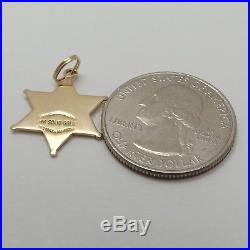 14K Gold Deputy Sheriff Star Replica Badge Los Angeles County Charm Pendant