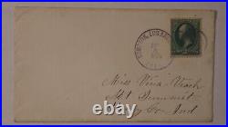 1878 Compton Los Angeles CA Town & County Cancel 3c Bank Note Mt Summit IN Cover