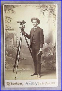 1886 (3)CABINET CARDS HARRY FRITSCH STAFFORD & WIFE LOS ANGELES COUNTY SURVEYOR