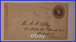 1887 University Los Angeles CA Town & County Postmark Cover Bridgeport CT Cover