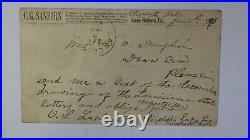 1890 Elizabeth Lake LA Lottery CA Rare DPO Santa Barbara Sanborn Ad Postal Card