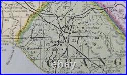 1892 SANTA BARBARA VENTURA LOS ANGELES COUNTIES CA Map Old Antique Original
