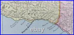 1893 SANTA BARBARA VENTURA LOS ANGELES COUNTIES CA Map Old Antique Original