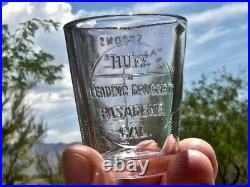1900 Pasadena California (la Co) Rare Unlist Huff Druggist Drug Dose Glass Af