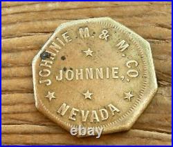 1905 Johnnie Nevada (ghost Town Nye) Johnnie M & M Co Mining Milling Bar Token