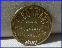 1915 Goodsprings, Nevada (ghost Town) Otto Schwartz (gen Store, Confect) Token