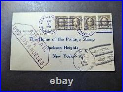 1925 USA USS Los Angeles Zeppelin Airmail Cover Mayaguez PR to New York NY