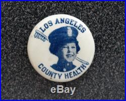 1930's SHIRLEY TEMPLE Vintage LOS ANGELES COUNTY HEALTH DEPT Pinback Button Pin