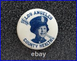 1930's SHIRLEY TEMPLE Vintage LOS ANGELES COUNTY HEALTH DEPT Pinback Button Pin