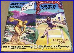1932 Summer Olympic Games Brochure Los Angeles County California (rare)
