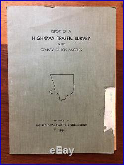 1934 Los Angeles County Highway Traffic Survey Report withMaps EXRARE ORIGINAL