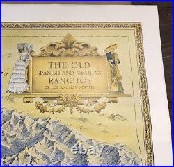 1937 Map Of Old Spanish And Mexican Ranchos Of Los Angeles County G. Eddy