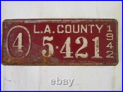 1942 Los Angeles County California License Plate Tag TRUCKING
