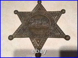 1950s Sign / Plaque LOS ANGELES COUNTY DEPUTY SHERIFF Cast Metal WALKING BEAR
