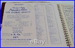 1955 Vtg. Thomas Brothers Popular Atlas of Los Angeles County Complete Street