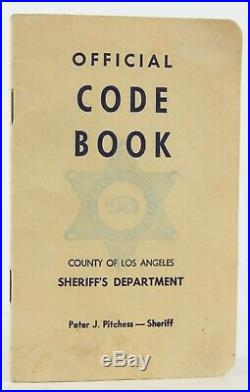 1959 Los Angeles County Sheriff Official Code Book Sheriff Peter J. Pitchess