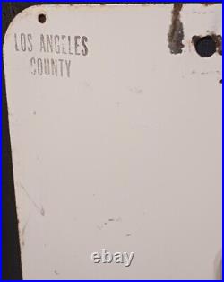 1960s NO STOPPING ANY TIME Porcelain Enamel Sign 12×18 (Los Angeles County)