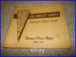 1972 Edition Thomas Bros Maps Population Street Atlas Book Los Angeles County