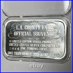 1974 Los Angels County Fair Thummer Mascot 1 Troy Oz. 999 Fine Silver Ingot Bar