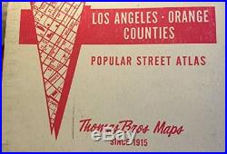 1985 LOS ANGELES COUNTY, ORANGE COUNTIES STREET ATLAS AND By Thomas Brothers VG