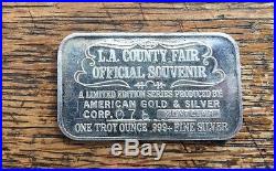 1990 1 oz Silver Art Bar Los Angeles County Fair Very Rare GB