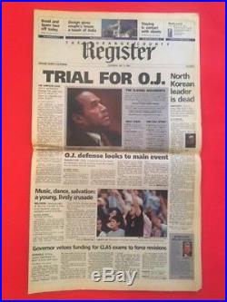 1994 OJ Simpson TRIAL local Los Angeles newspaper Orange County Register