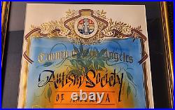 2003 Autism Society Signed Plaque La Cnty Board Sups Knabe, Burke, Molina, Etc
