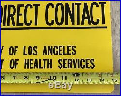2 Vintage Los Angeles County Department Of Health Contaminated Water Metal Signs