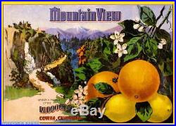 306636 Covina Los Angeles County Mountain View Lemon Fruit Crate POSTER Affiche