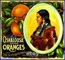 306998 Pomona Los Angeles County Oskaloosa Orange Fruit Crate POSTER PLAKAT