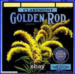 308096 Claremont Los Angeles County Golden Rod Orange Crate POSTER Affiche