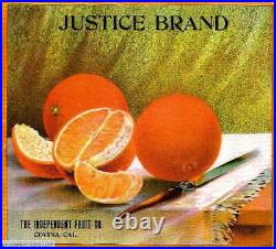 308277 Covina Los Angeles County Justice Orange Fruit Crate POSTER Affiche