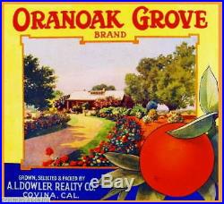 308509 Covina Los Angeles County Oranoak Grove Orange Crate POSTER Affiche