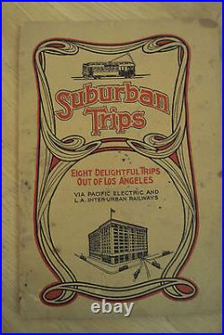 Antique 1905 VERY RARE Railways Travel GuideSUBURBAN TRIPSLos Angeles