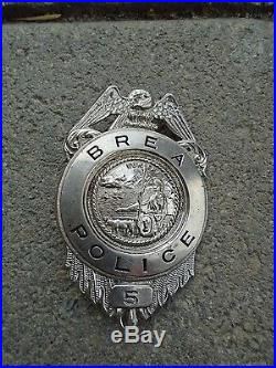 Antique Brea (Orange County) California CA (Near Los Angeles) Police Badge, 1920