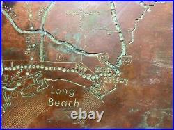 Antique Copper Printing Plate (Southern California) Freeway Map, Scale in Miles