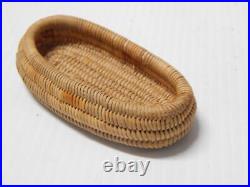 Antique Diegueno Mission Indian Boat Shaped Miniature Basket So. Calif