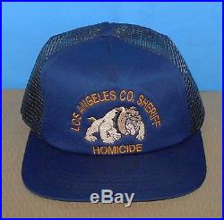 + Authentic Los Angeles County Sheriff Homicide Mesh Back Hat Cap Bulldog Logo