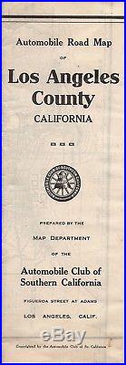 Automobile Road Map of Los Angeles County, California OVERSIZE