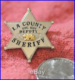BADGE PIN LOS ANGELES COUNTY SHERIFF Autographed By Lee Baca Lapel Pin