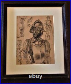 BEN MESSICK ORIGINAL Charcoal Drawing Signed, from Artist's Estate Listed