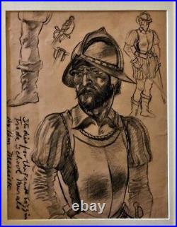 BEN MESSICK ORIGINAL Charcoal Drawing Signed, from Artist's Estate Listed