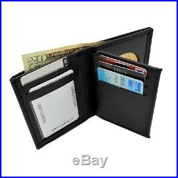 Badge Wallet Police Corrections Bifold Black Leather Mens Perfect Fit 104 Custom