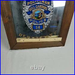 Bell Gardens Police Department Wall Mirror Vintage Los Angeles County 15 x 19