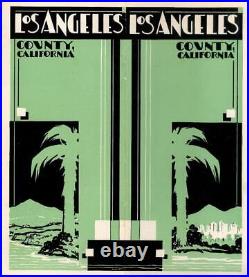 C1933 PHOTO BROCHURE LOS ANGELES COUNTY CALIFORNIA 32 Long Fan Type Foldout