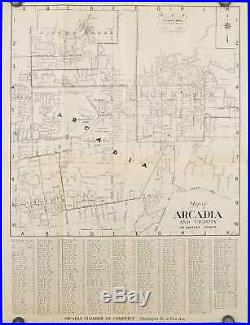CALIFORNIA ARCADIA / Map of Arcadia and Vicinity Los Angeles County 1947